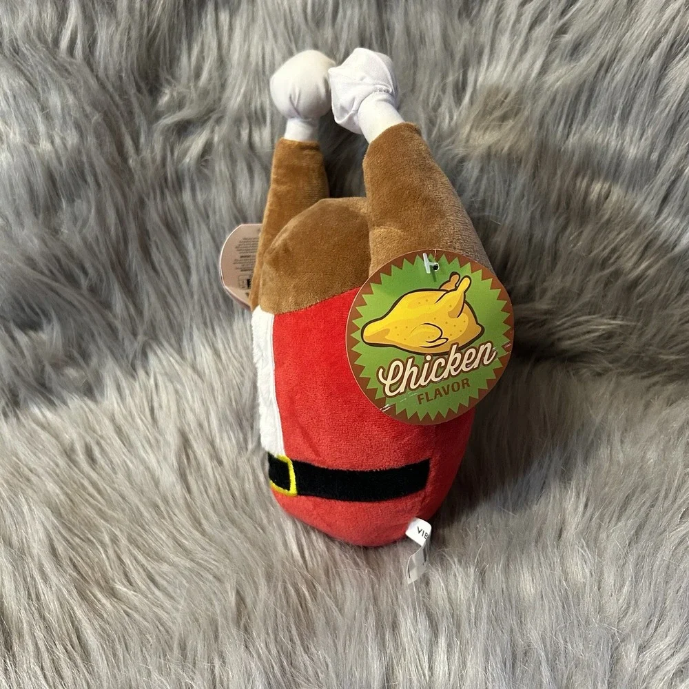 Vibrant Life Santa Turkey Dog Toy Squeaker Chew Level 2 Thanksgiving Christmas